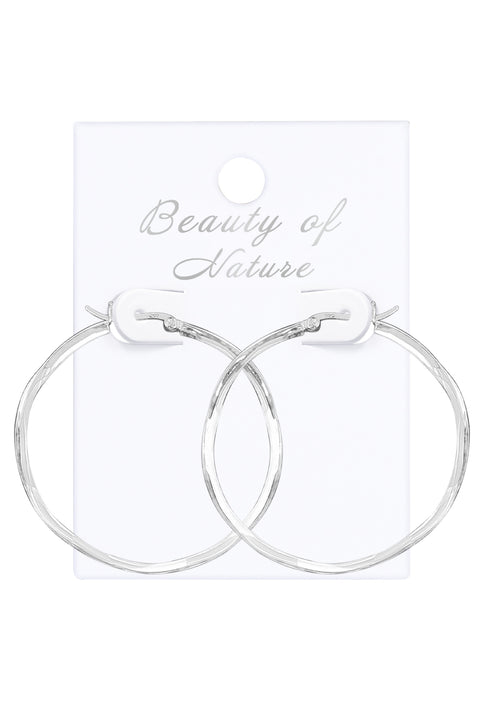 Sterling Silver Freeform Hoop Earrings - SS