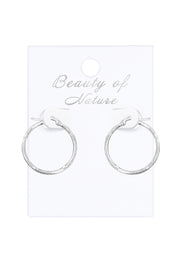 Sterling Silver Diamond Cut Hoop Earrings - SS