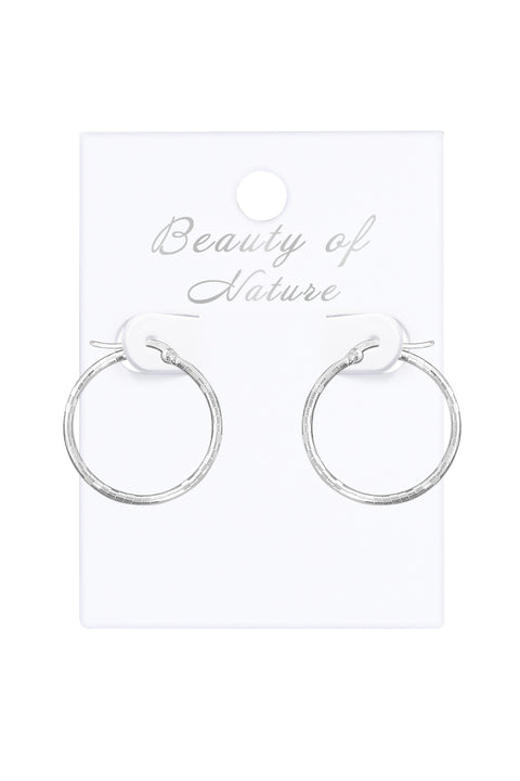 Sterling Silver Diamond Cut Hoop Earrings - SS