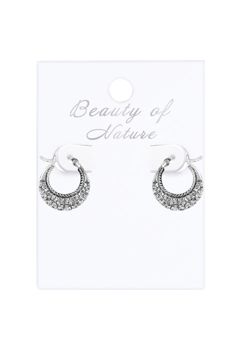 Sterling Silver Floral Filigree Hoop Earrings - SS