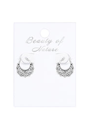 Sterling Silver Filigree Hoop Earrings - SS