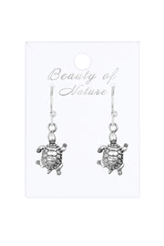 Sterling Silver Turtle Drop Earrings - SS