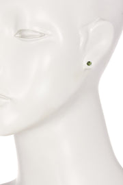 Sterling Silver Peridot Round Stud Earrings - SS