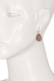 Amethyst Wire Wrap Dangle Drop Earrings - GF