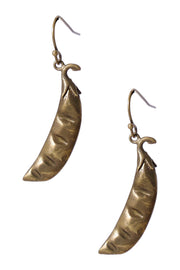 Vintage Petite Pea Pod Drop Earrings - BR