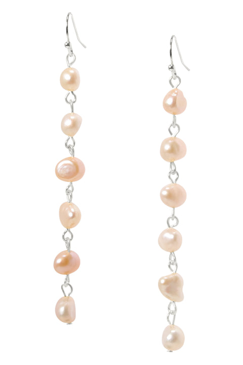 Pink Freshwater Pearl Dangle Earrings - SF