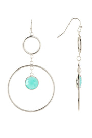 Amazonite Crystal & Circles Drop Earrings - SF