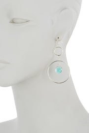 Amazonite Crystal & Circles Drop Earrings - SF