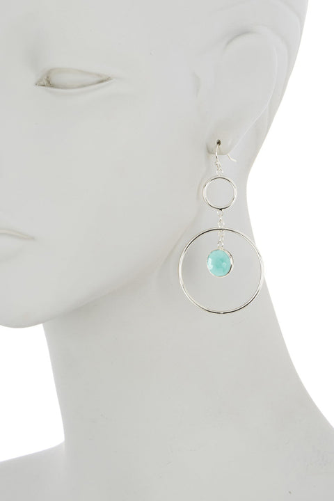 Amazonite Crystal & Circles Drop Earrings - SF