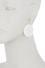 Mother Of Pearl Disc Drop Earrings - GF
