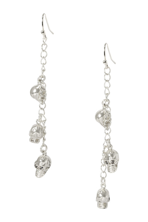 Skull Charm Dangle Earrings - SF