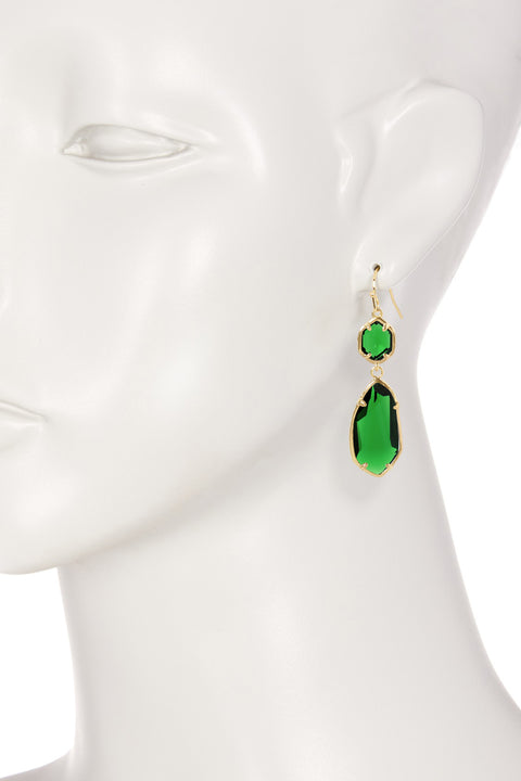 Blue Cat's Eye Hanging Drop Earrings - GF
