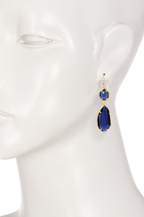 London Blue Crystal Hanging Drop Earrings - GF