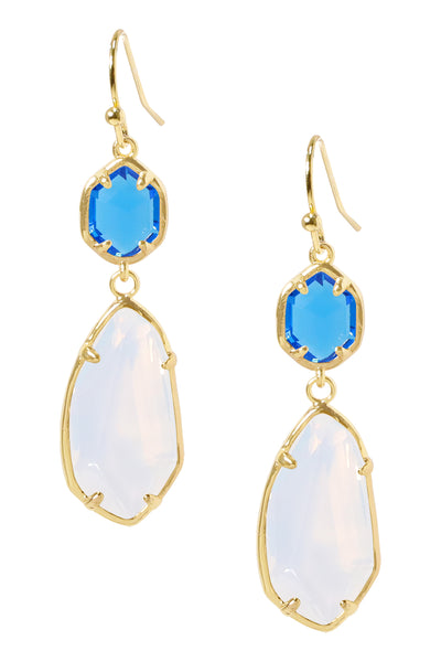 Moonstone Crystal Hanging Drop Earrings - GF