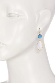 Moonstone Crystal Hanging Drop Earrings - GF