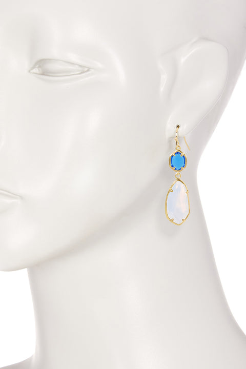 Moonstone Crystal Hanging Drop Earrings - GF
