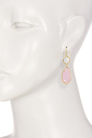 Rose Crystal Hanging Drop Earrings - GF