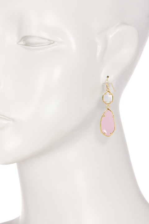Rose Crystal Hanging Drop Earrings - GF
