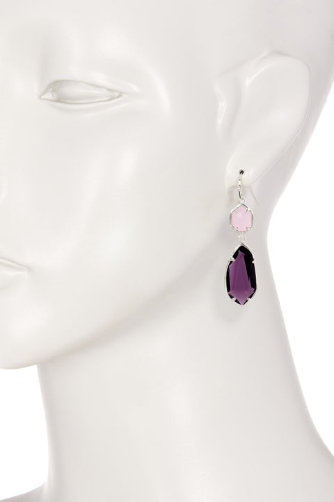 Lavender Crystal Hanging Drop Earrings - SF