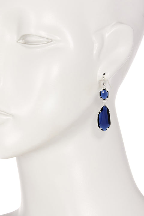 London Blue Crystal Hanging Drop Earrings - SF