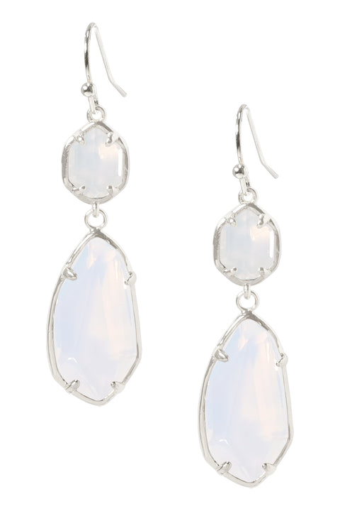 Moonstone Crystal Hanging Drop Earrings - SF