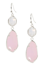 Rose Crystal Hanging Drop Earrings - SF
