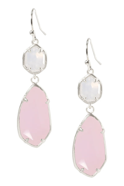 Rose Crystal Hanging Drop Earrings - SF