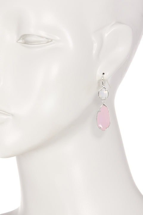 Rose Crystal Hanging Drop Earrings - SF