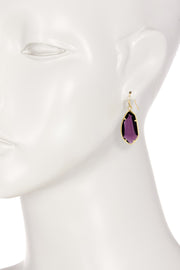 Lavender Crystal Fancy Cut Drop Earrings - GF