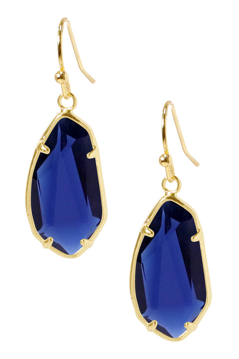 London Blue Crystal Fancy Cut Drop Earrings - GF