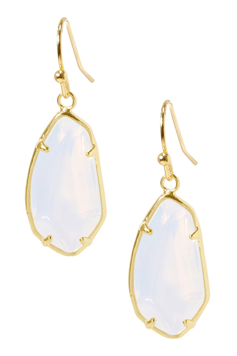 Moonstone Crystal Fancy Cut Drop Earrings - GF
