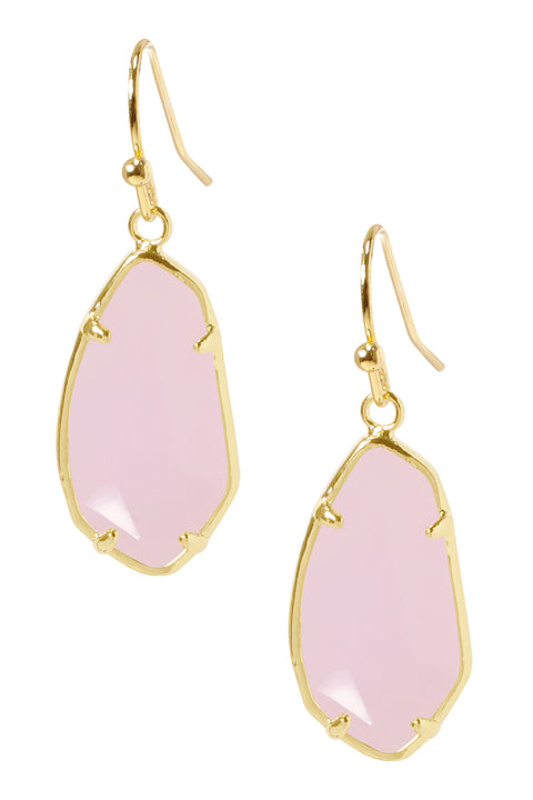 Rose Crystal Fancy Cut Drop Earrings - GF