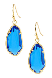 Swiss Blue Crystal Fancy Cut Drop Earrings - GF