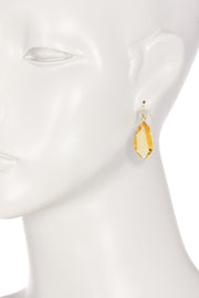 Yellow Crystal Fancy Cut Drop Earrings - GF