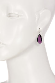 Lavender Crystal Fancy Cut Drop Earrings - SF