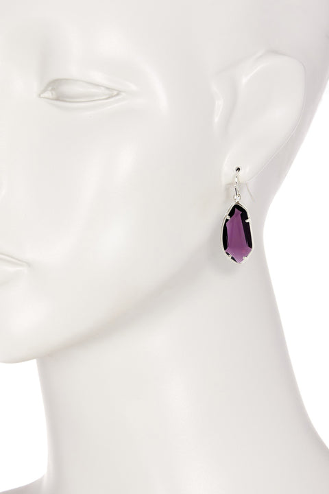 Lavender Crystal Fancy Cut Drop Earrings - SF