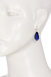 London Blue Crystal Fancy Cut Drop Earrings - SF