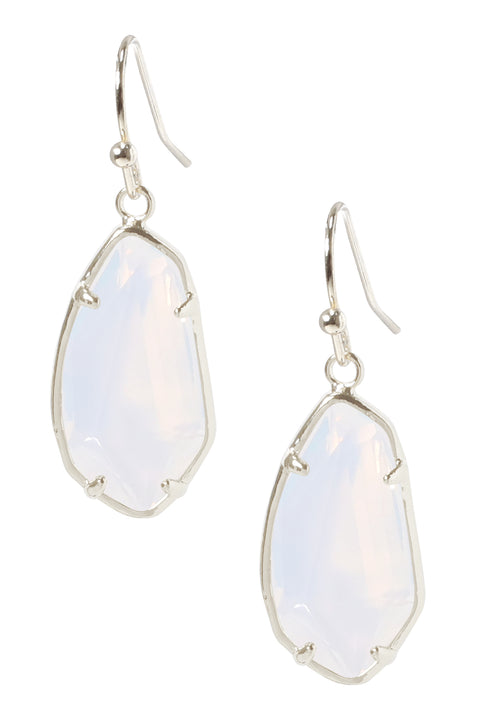 Moonstone Crystal Fancy Cut Drop Earrings - SF