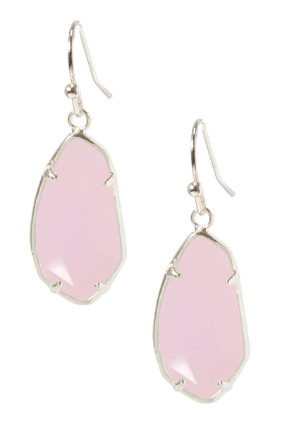 Rose Crystal Fancy Cut Drop Earrings - SF