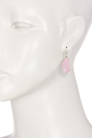 Rose Crystal Fancy Cut Drop Earrings - SF