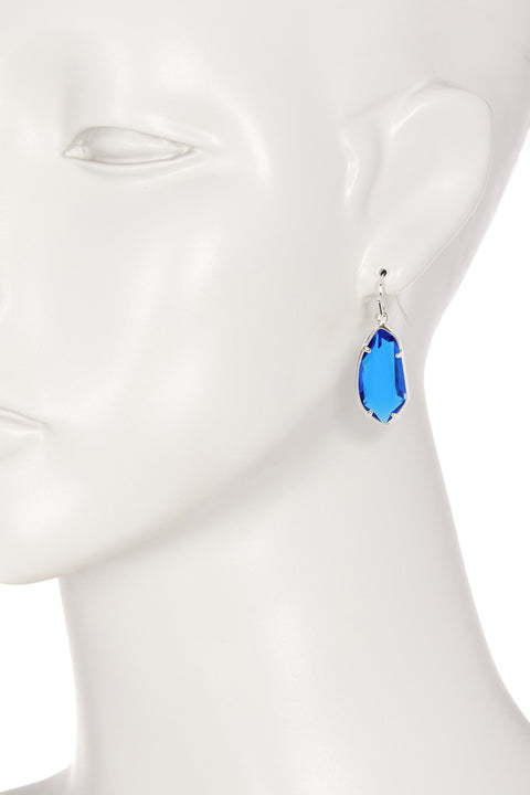 Swiss Blue Crystal Fancy Cut Drop Earrings - SF
