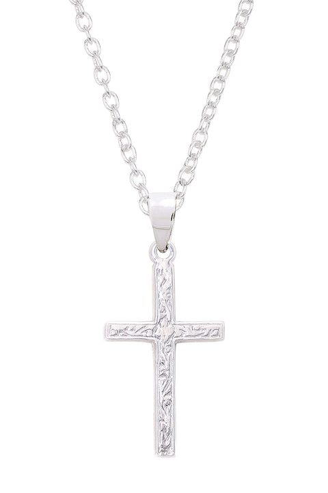Sterling Silver Cross Pendant Necklace - SF