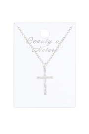 Sterling Silver Cross Pendant Necklace - SF