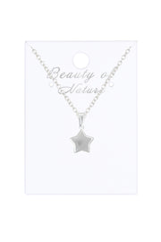 Sterling Silver Small Star Pendant Necklace - SF