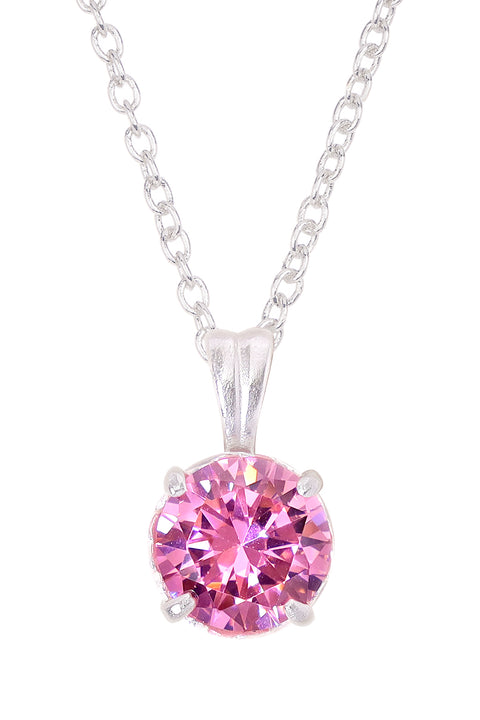 Sterling Silver & CZ Pendant Necklace - SF
