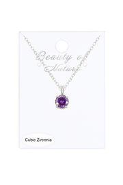 Sterling Silver & CZ Pendant Necklace - SF