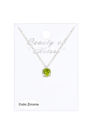 Sterling Silver & CZ Charm Necklace - SF