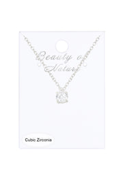 Sterling Silver & CZ Charm Necklace - SF