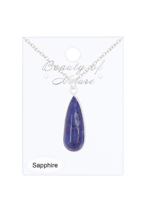 Sapphire Water Drop Pendant Necklace - SF