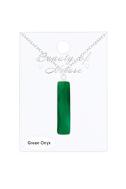 Green Onyx Bar Pendant Necklace - SF